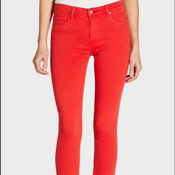 red high waisted jeggings